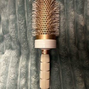 Gold and White Round Hair Brush by T3!